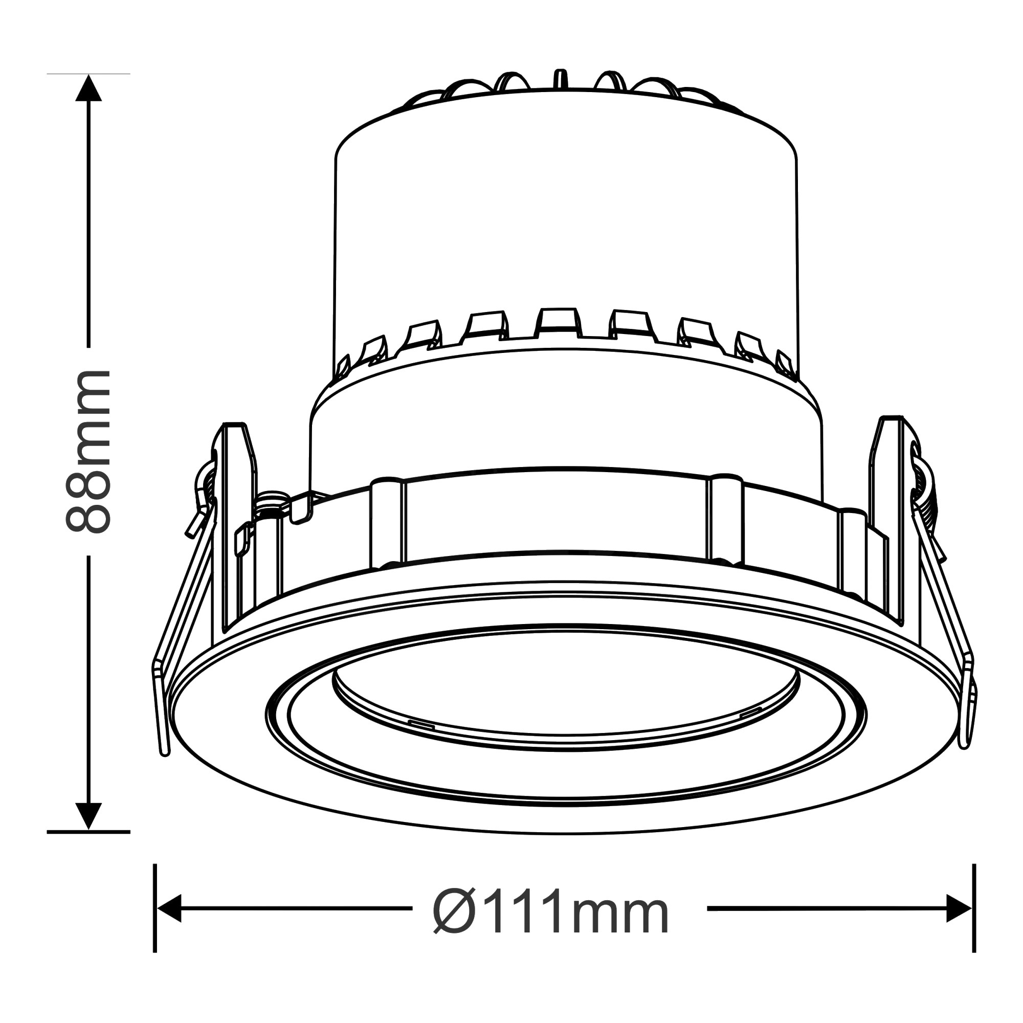 DM200650  Bomo 20, 20W LED Downlight 1480lm 40° 2700K IP20